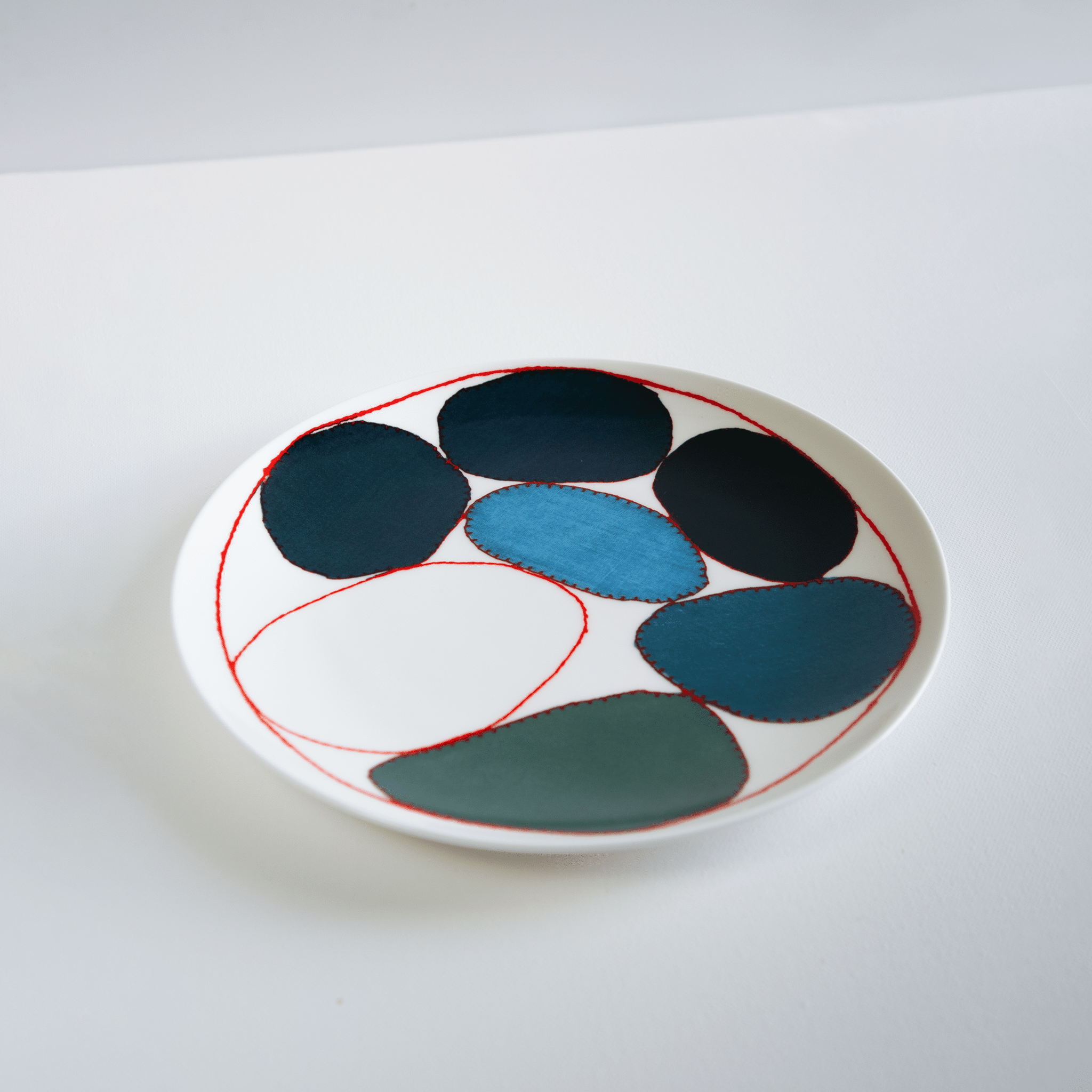 Bone China Plates: Blue Circles x Louise Bourgeois Ceramic Third Drawer Down Studio 