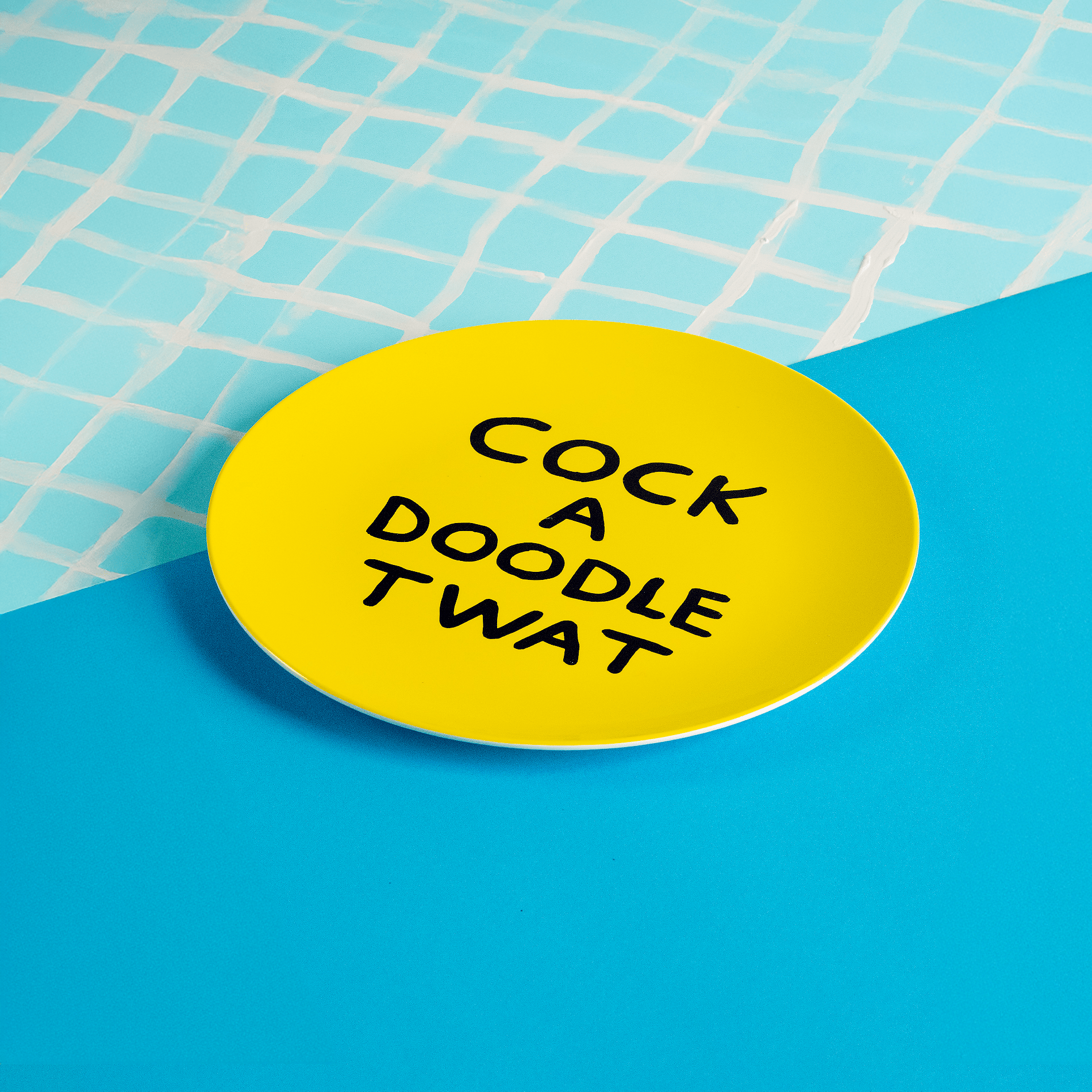 Cock A Doodle Melamine Plate x David Shrigley Tableware Third Drawer Down Studio 