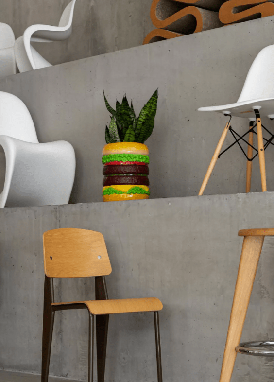 Giant Hamburger Stool Plastic Rotary Hero 