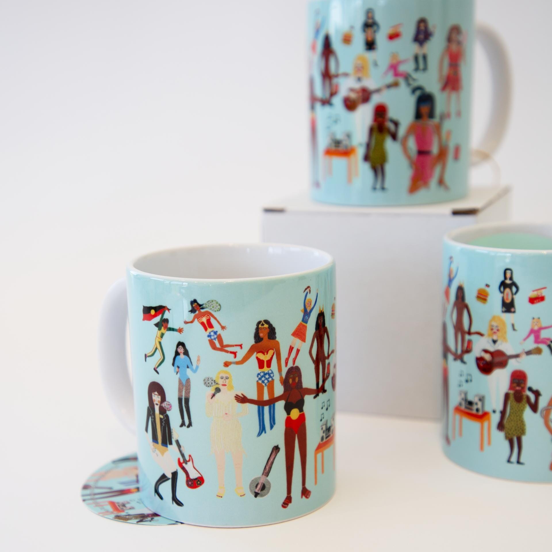 Wonder Woman's Wonderful World Mug x Kaylene Whiskey Ceramic Third Drawer Down Studio 