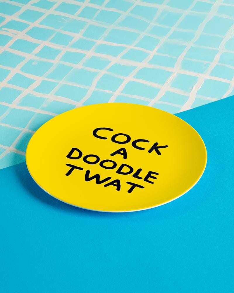 Cock A Doodle Melamine Plate x David Shrigley Tableware Third Drawer Down Studio 