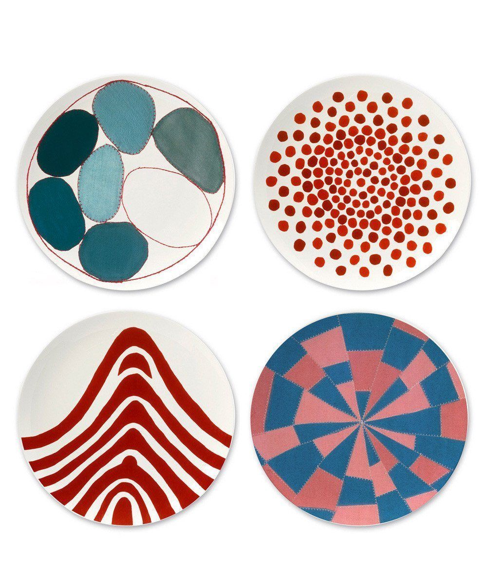 Bone China Plates: Blue Circles x Louise Bourgeois Ceramic Third Drawer Down Studio 