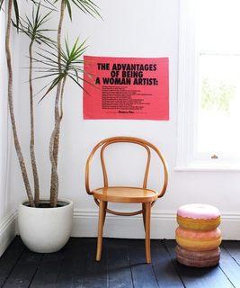 Giant Pink Donut Stool Plastic Third Drawer Down Studio 